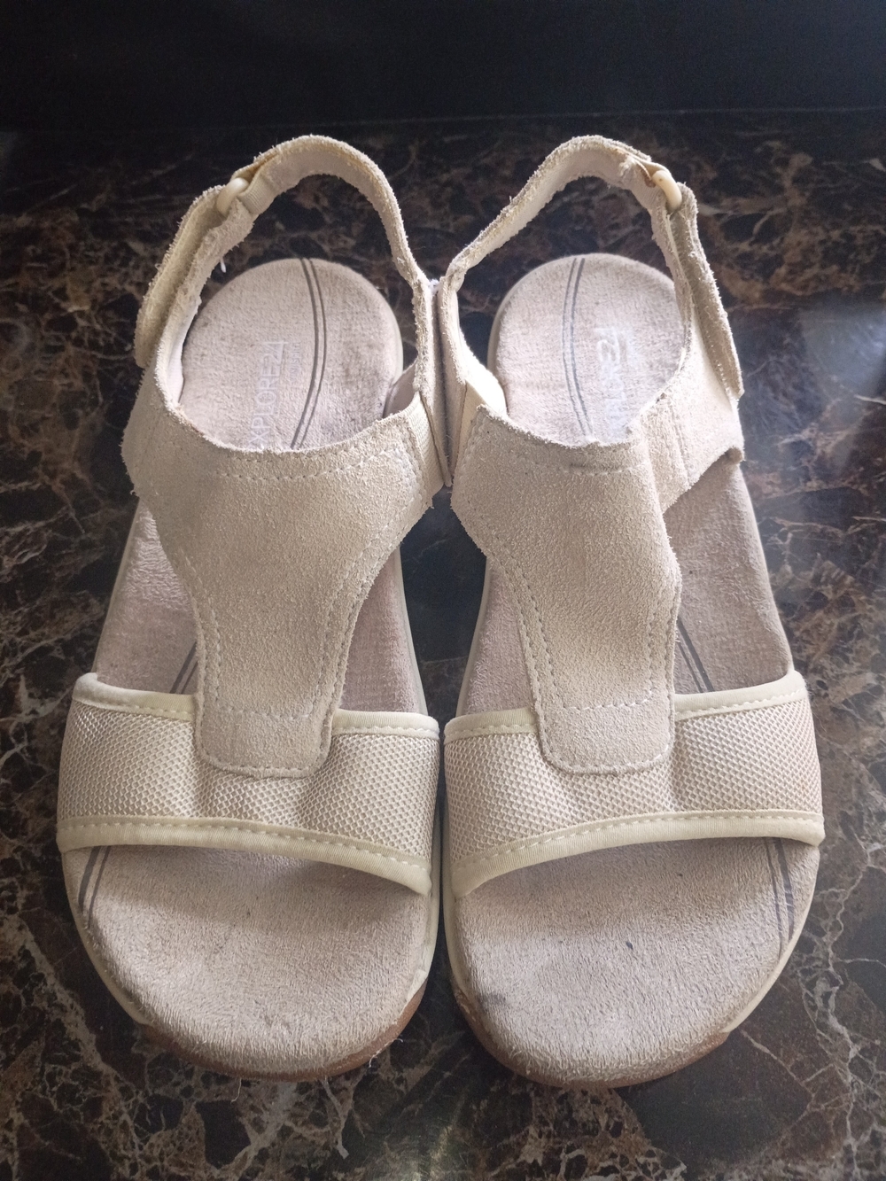 Easy Spirit Beige Suede & Mesh Women's Slingback Sandals
